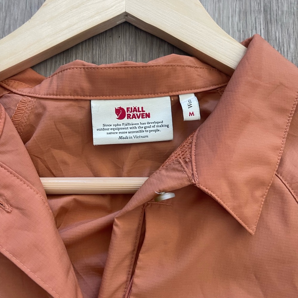 Fjällräven Abisko Hike Shirt W Orange Button Front Size M - Picture 3 of 6